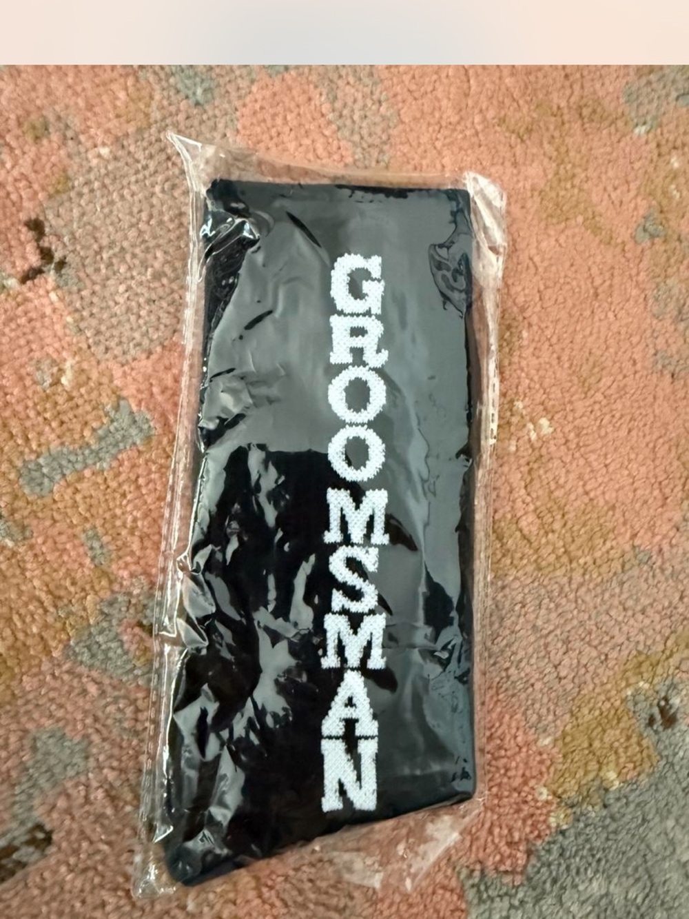 NWT Groomsman Black Embroidered Men’s Socks